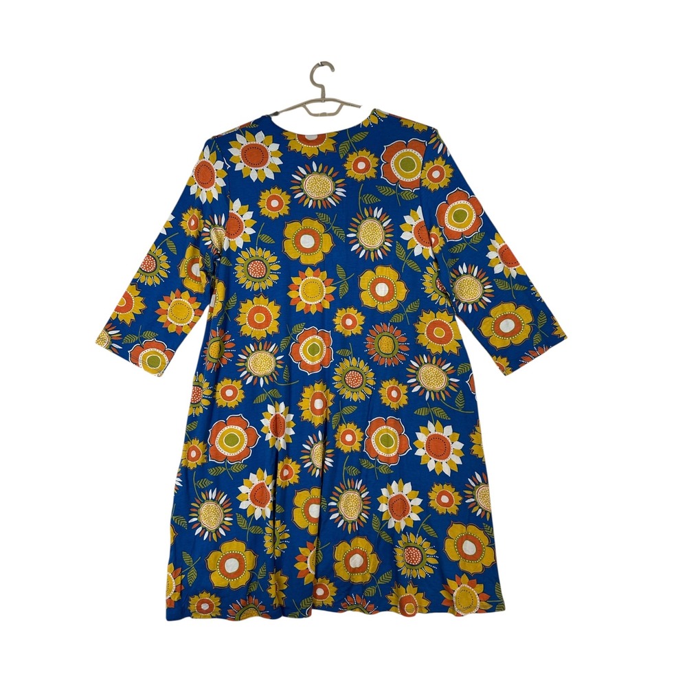 NWT Gudrun Sjoden Womens Sunflower Dress XL Jersey Boho Lagenlook Blue Artsy - Picture 7 of 13